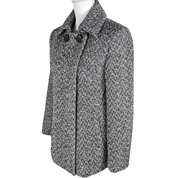 LARRY LEVINE~Woman Size S~Black/White Wool Blend Lined Jacket Outdoore Wear NWOT - Picture 1 of 9